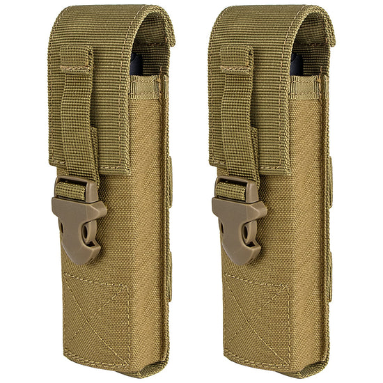 IronSeals 2 Pack Tactical Flashlight Pouch Holster Case Belt Pouch Molle EDC Organizer Pouch EMT Mini Scissor Tool Pouch