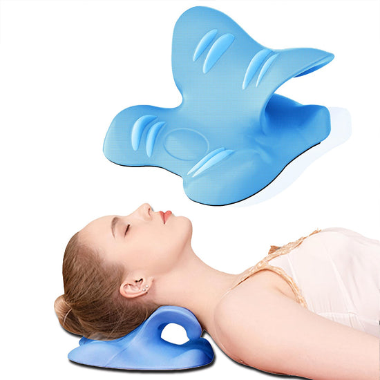 Milumber Neck PillowNeck StretcherNeck Traction DeviceNeck and Shoulder Relaxer for Pain Relief，Ergonomic Neck Pillow Blue
