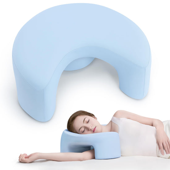 AM AEROMAX Side Sleeping Pillow with Arm Holes - Ergonomic Memory Foam Pillow for Cervical Neck Shoulder & Rotator Cuff Pain Relief - Ideal for Side Sleepers.(Blue)