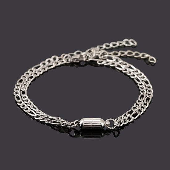Magnetic Stainless Steel Couple Bracelets (One Pair)